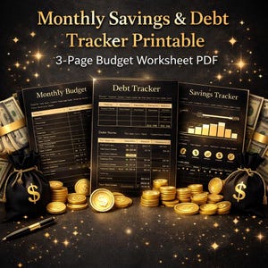 Monthly Budget Planner | Savings & Debt Tracker (PDF Download)