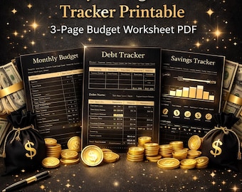 Monatlicher Budgetplaner | Ersparnisse & Schuld-Tracker (PDF Download)