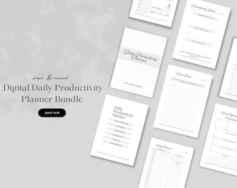 Daily Productivity Planner, ADHD Task Manager, Daily Schedule & Focus, 3 Colors Bundle, iPad Digital Planner, Work and Study Organizer PDF.