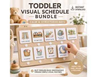 Toddler Visual Schedule Printable Bundle US Letter  A4 Sizes Vertical  Horizontal Charts | Montessori Routine Cards Autism and ADHD Support