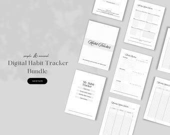 Monthly Habit Tracker Digital, ADHD Routine Tracker, Consistency Journal, 3 Colors Pink Grey, Minimalist Goal Progress PDF