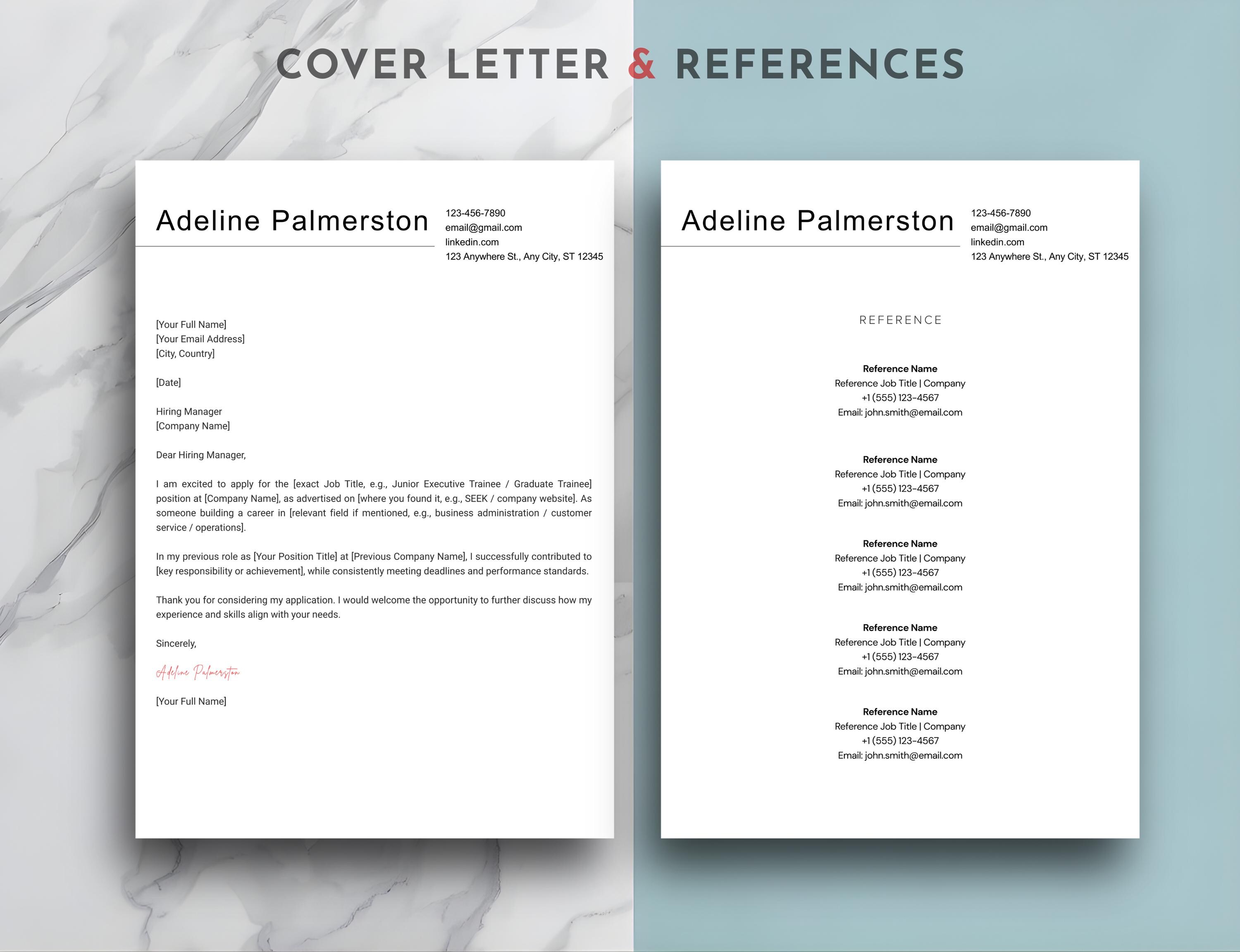 Professional ATS Resume Template for Word | Single Column CV for Job ...