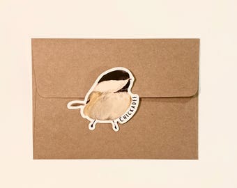 Chickadee Sticker, Waterproof Vinyl Bird Sticker