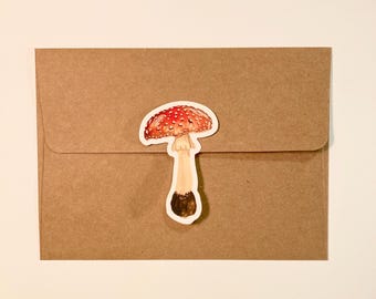 Mushroom Sticker, Waterproof Fly Agaric Sticker