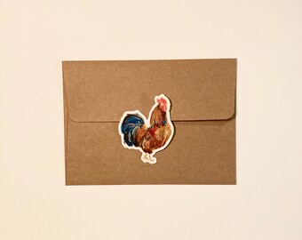Rooster Sticker, Waterproof Chicken Sticker