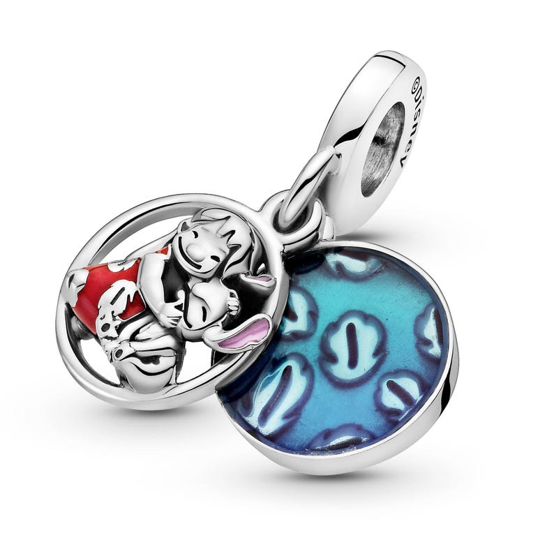 Disney Lilo & Stitch Family Dangle Charm , Charm for Bracelet or Necklace Silver, Necklace Pendant, Jewelry for women, Gift for Her