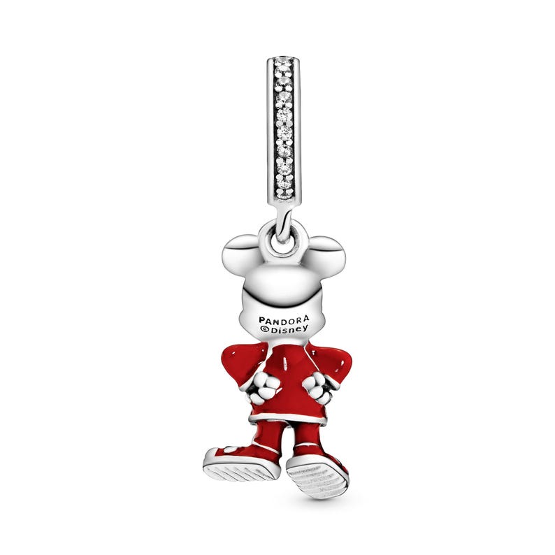 Disney Mickey Mouse Dangle Charm , Sterling silver, Charm for Bracelet, Gift For Her, Women jewelry