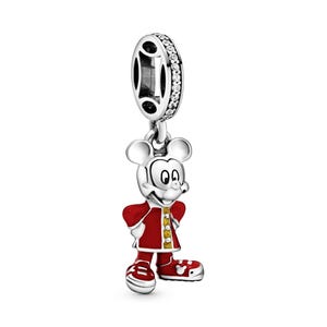 Disney Mickey Mouse Dangle Charm , Sterling silver, Charm for Bracelet, Gift For Her, Women jewelry