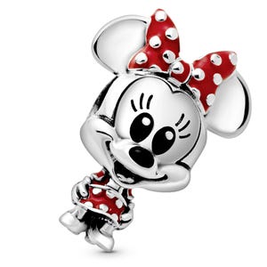 Disney Minnie Mouse Dotted Dress & Bow Charm , Charm for Bracelet or Necklace Silver, Necklace Pendant, Jewelry for women, Gift for Her
