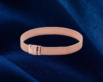 Pulsera de malla Reflexions, plata de ley, dije para pulsera, regalo para ella, joyería para mujer