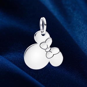 Disney Minnie Mouse Engravable Dangle Charm , Charm for Bracelet or Necklace Silver, Necklace Pendant, Jewelry for women, Gift for Her