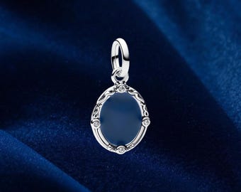 Snow White Magic Mirror Dangle Charm, Silver Pandora Bracelet Pendant
