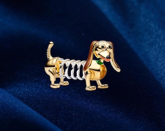Pixar Toy Story Slinky Dog Charm, Sterling Silver Bracelet Charm, Women's Jewelry