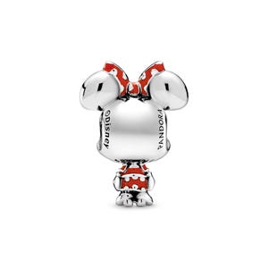 Disney Minnie Mouse Dotted Dress & Bow Charm , Charm for Bracelet or Necklace Silver, Necklace Pendant, Jewelry for women, Gift for Her