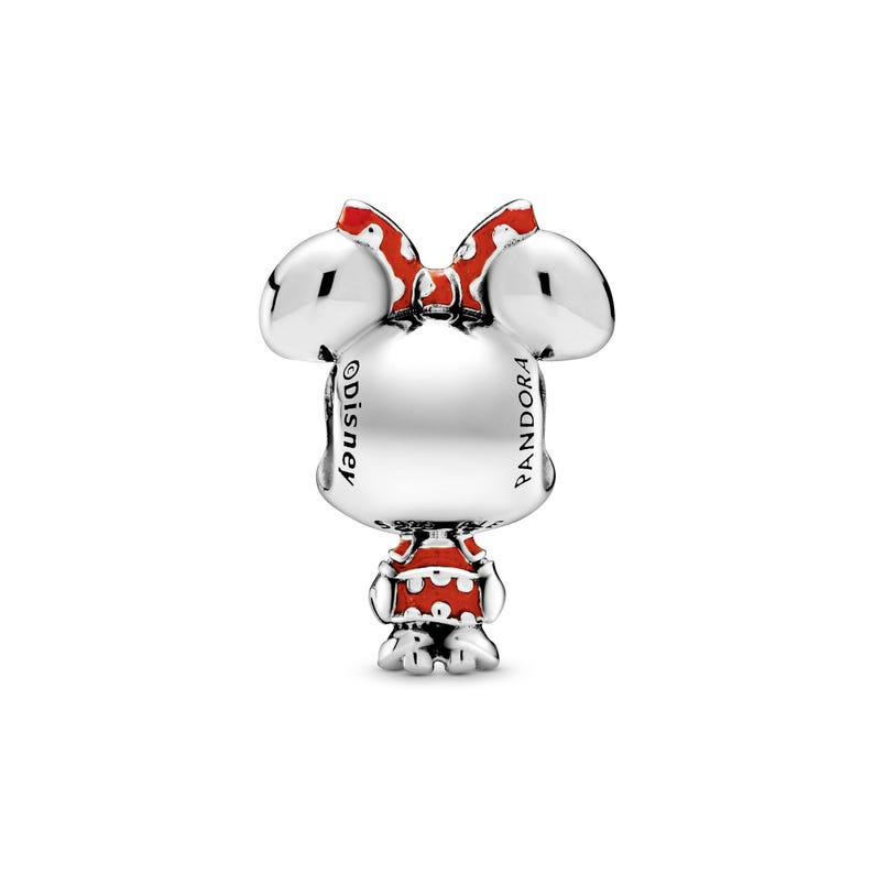Disney Minnie Mouse Dotted Dress & Bow Charm , Charm for Bracelet or Necklace Silver, Necklace Pendant, Jewelry for women, Gift for Her