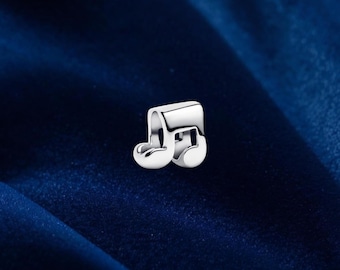 Zilveren muzieknoot bedel, armband ketting hanger