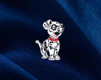 101 Dalmatians Patch Charm, Sterling Silver Dog Pendant, Bracelet Necklace Jewelry