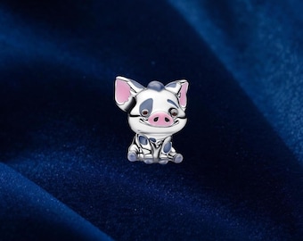 Moana Pua Pig Sterling Silver Charm Bracelet Pendant, Gift For Her