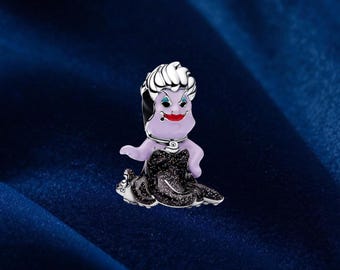 Villains Ursula Charm, Silver Bracelet Pendant, Women's Necklace Jewelry