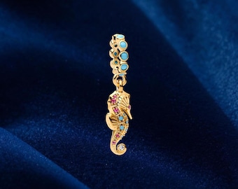 Seahorse Dangle Charm , Charm for Bracelet or Necklace Silver, Necklace Pendant, Jewelry for women, Gift for Her