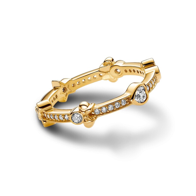 Disney Mickey Mouse & Minnie Mouse Sparkling Eternity Ring , Sterling silver, Statement Rings, Gift For Her, Women jewelry
