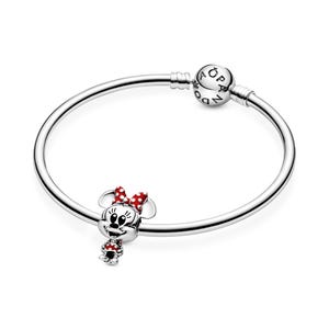 Disney Minnie Mouse Dotted Dress & Bow Charm , Charm for Bracelet or Necklace Silver, Necklace Pendant, Jewelry for women, Gift for Her