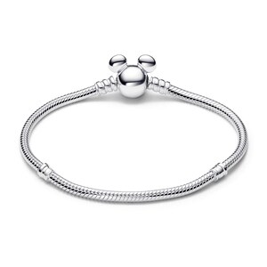 Disney Mickey Mouse Clasp Moments Snake Chain Bracelet , Sterling silver, Charm for Bracelet, Gift For Her, Women jewelry