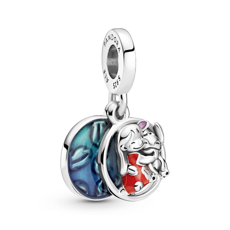 Disney Lilo & Stitch Family Dangle Charm , Charm for Bracelet or Necklace Silver, Necklace Pendant, Jewelry for women, Gift for Her