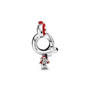 Disney Minnie Mouse Dotted Dress & Bow Charm , Charm for Bracelet or Necklace Silver, Necklace Pendant, Jewelry for women, Gift for Her