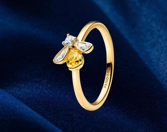 Honey Bee Ring - Sterling Silver 925 Ring -  Gift for Her