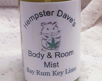 Bay Rum Key Lime Spray para cuerpo/habitación - Botella de vidrio de 2 oz