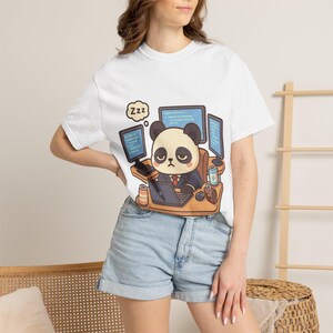 Sleepy Panda Programmer T-Shirt | Funny Developer Coder Tee | IT Engineer Gift | Software Dev Shirt