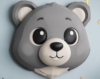 Cartoon Bear 3D Print File, Kids Decor (STL)
