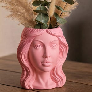 Kvinnohuvudvas STL | 3D-utskrift Ansikteskruka, Skulpturdekor (Digital Nedladdning)