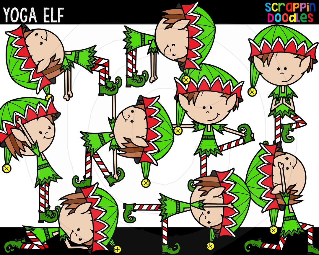 yoga-elf-clip-art-cute-commercial-use-elf-clipart-elf-yoga-etsy