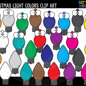 Christmas Light Colors Clip Art - Cute Christmas Lights Graphics {Scrappin Doodles ClipArt}