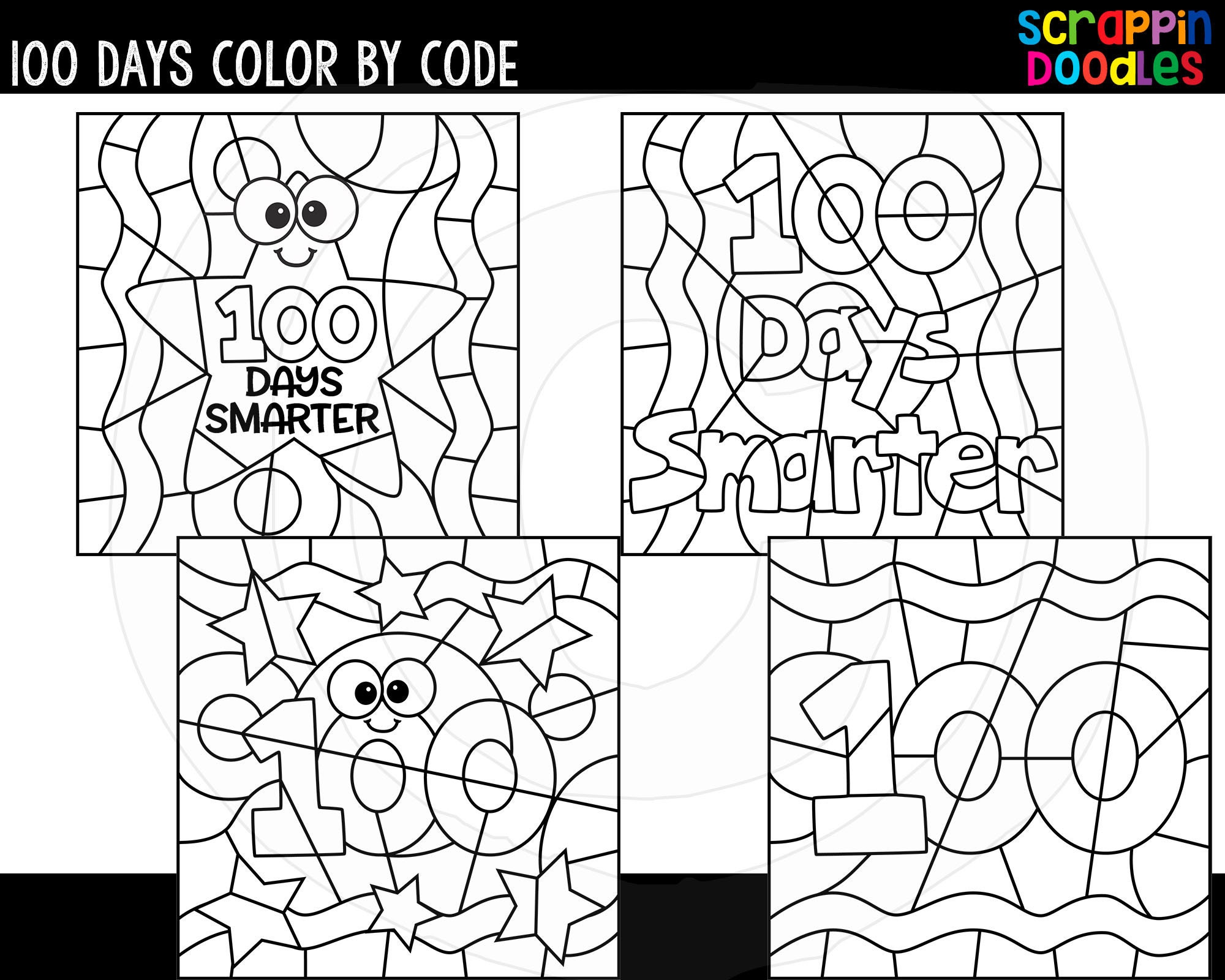 100 Days Color By Code Templates Cute Commercial Use Color By Code 100 100 days color by code templates cute commercial use color by code 100