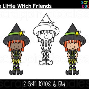 Cute Little Witch Clip Art Cute Commercial Use Witch Clipart, Halloween Witch Graphics Scrappin Doodles Clipart image 2