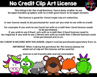 Commercial Use No Credit License for 1 Clip Art Set {Scrappin Doodles Clip Art}