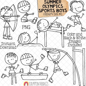 Summer Olympics Sports Boys Clipart 1 - Archery - Gymnastics - Artistic ...
