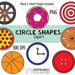 Vormen illustraties - Real Life Circle Shape ClipArt - geometrische vormen - 3D-vorm Clipart - Math ClipArt - Real Life Shape Graphics - 2D-vormen
