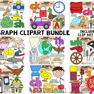 Beginning & Ending Digraph Clip Art Bundle - Commercial Use PNG