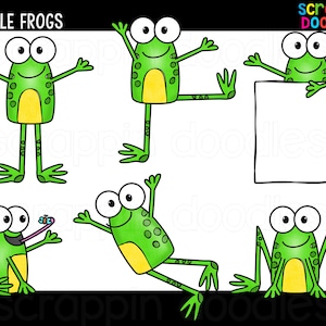 Doodle Frogs Clip Art - Mignon utilisation commerciale Frog Graphics {Scrappin Doodles Clip Art}