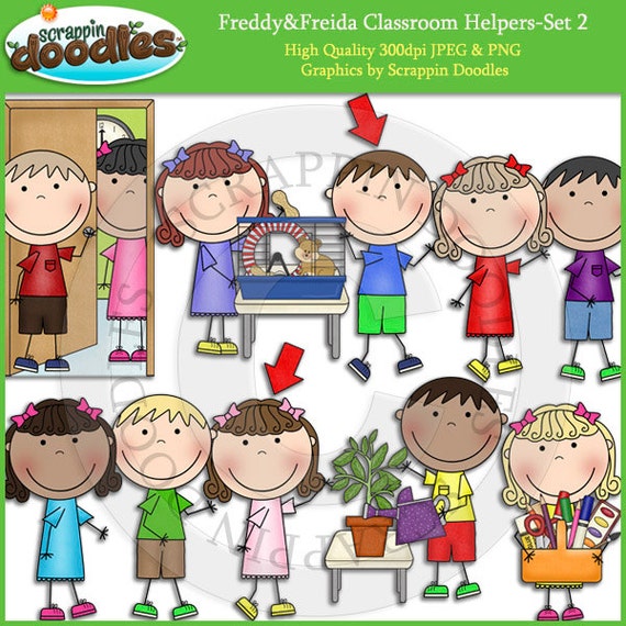 Freddy Freida Classroom Helpers Set 2 Clip Art