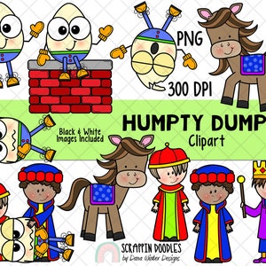Humpty Dumpty Clip Art - Kinderreim ClipArt - Kids Geschichte ClipArt - Märchen Grafik - Kindergeschichten - Märchenstunde