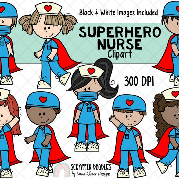 Nurse ClipArt - Superhero Nurse ClipArt - Paramedic ClipArt - Hospital - Doctor - Nurses - Nurse Gift Ideas