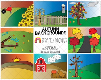 Autumn Background Scenes - Commercial Use Fall 11" x 8-1/2" Backgrounds