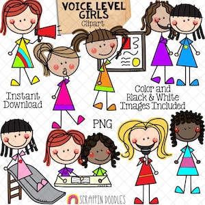 Stimmlagen Clip Art - Doodle Kids Girls Strichmännchen Grafiken - Stimmlagen - Kommunikation - Flüstern - Außenstimmen - CU PNG