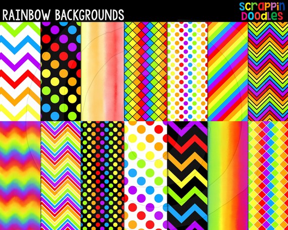 Rainbow Backgrounds Cute Commercial Use Rainbow Themed Etsy