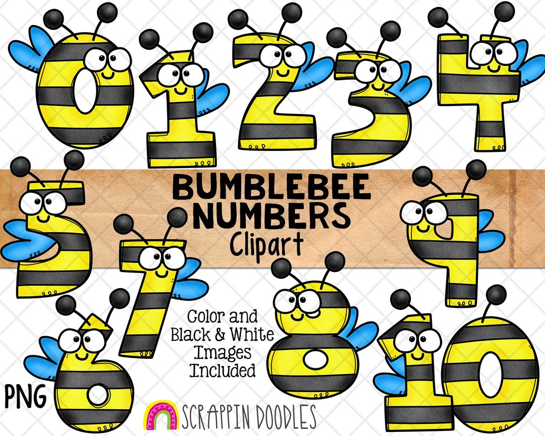 Bumblebee Clipart Bumble Bee Numbers Garden Insects Bee Number 0 to 10